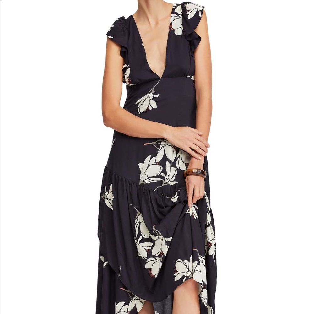 Free People NWT high low floral maxi dress